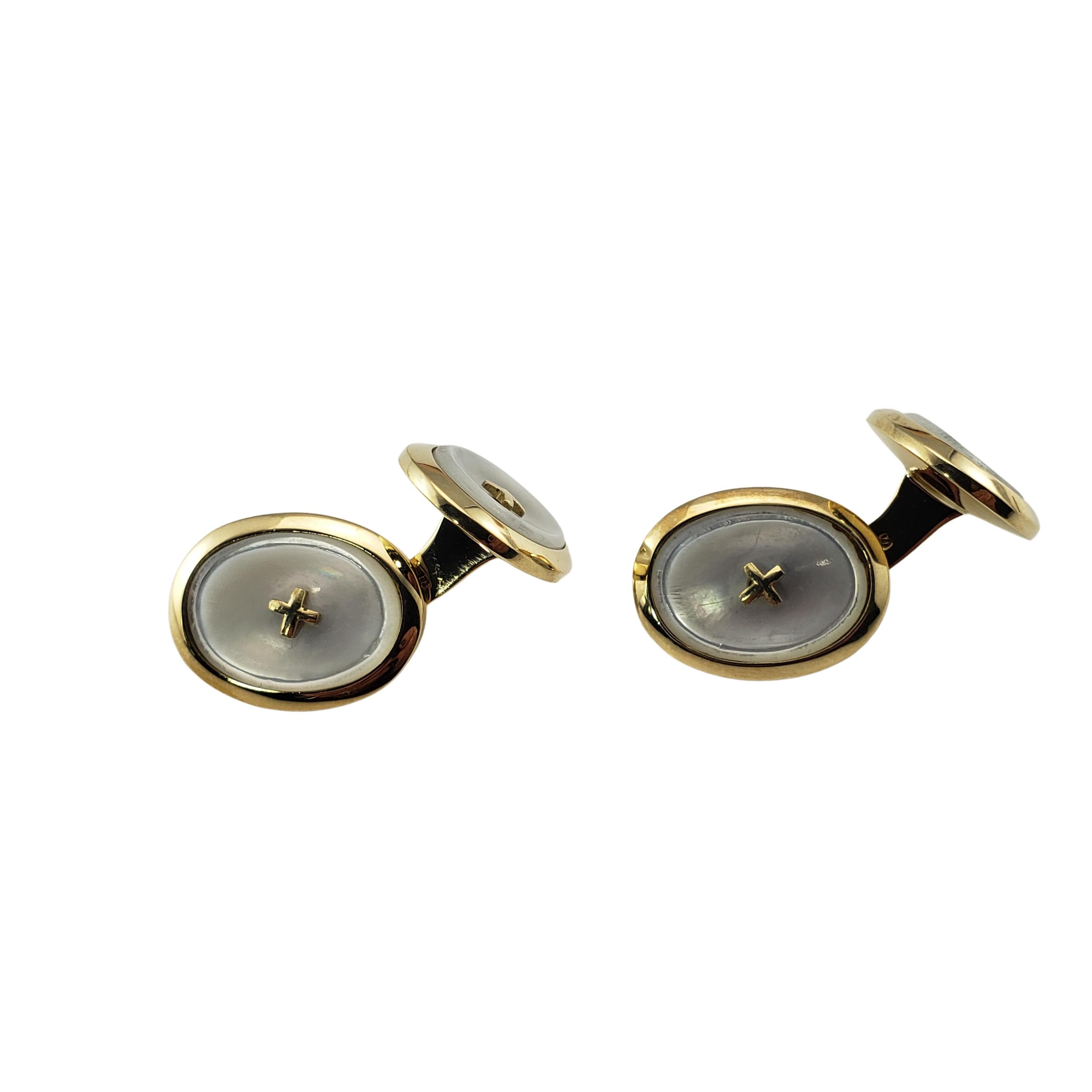 14 Karat Yellow Gold and Mother of Pearl Cufflinks 5