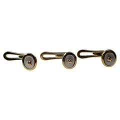 Antique 14 Karat Yellow Gold and Mother of Pearl Cufflinks