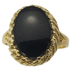 Antique 14 Karat Yellow Gold and Onyx Ring Size 7.25