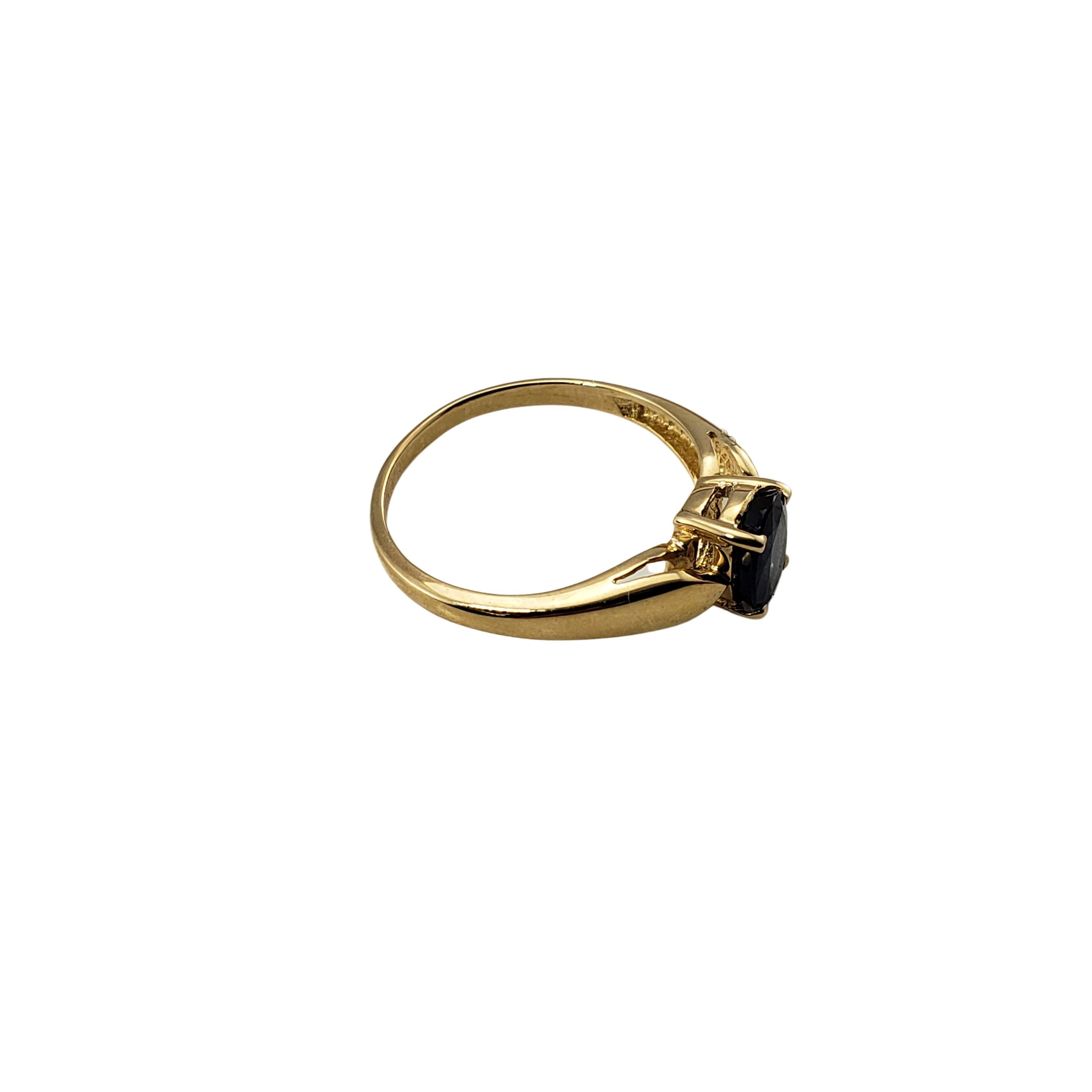 Oval Cut 14 Karat Yellow Gold and Sapphire Ring