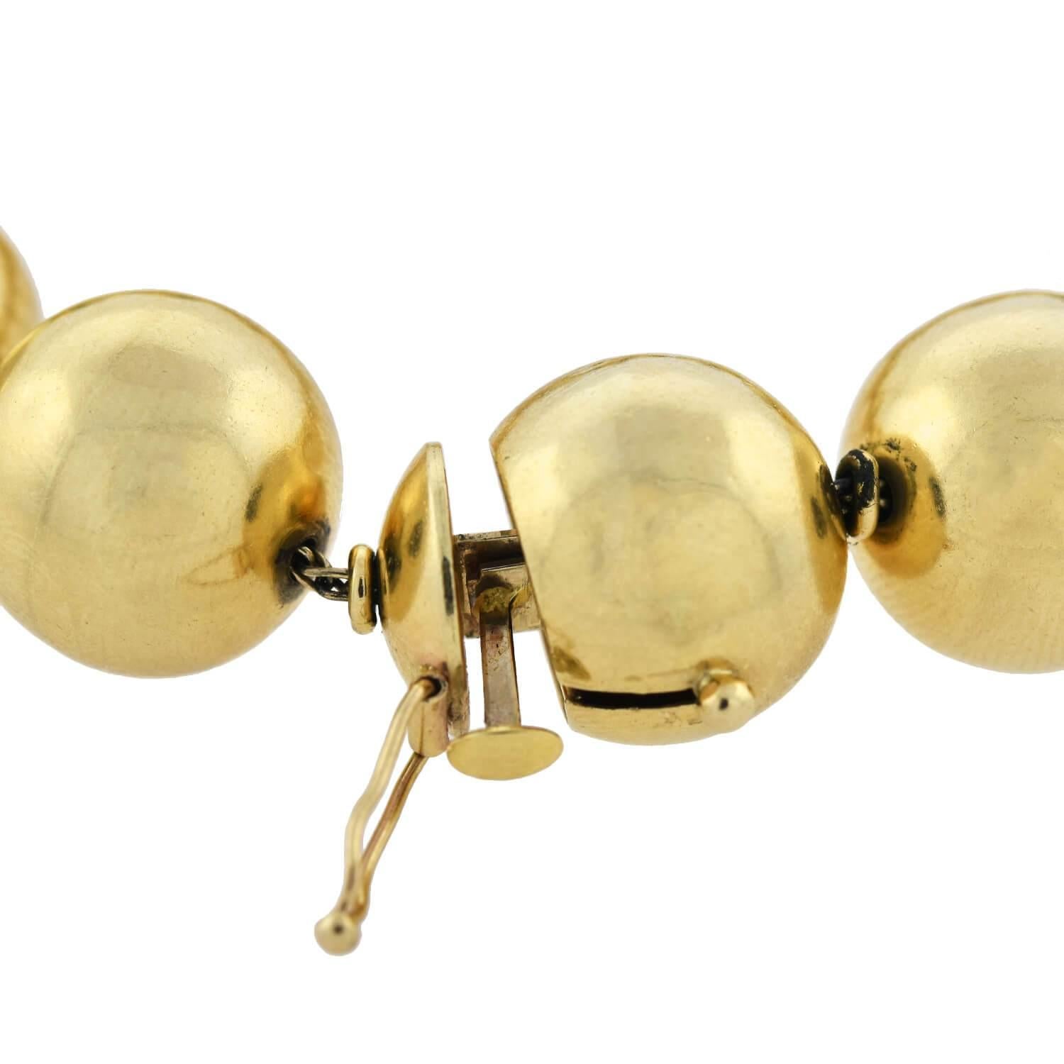 Bracelet boule vintage en or jaune 14 carats Pour femmes en vente