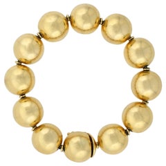 Retro 14 Karat Yellow Gold Ball Bracelet