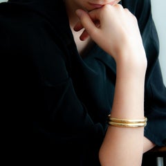 Pulsera brazalete vintage de oro amarillo de 14 quilates