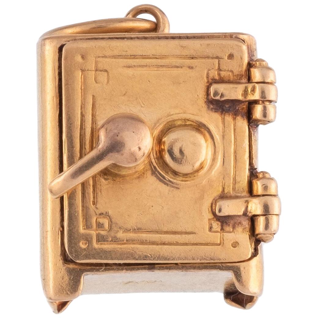 Vintage 14 Karat Yellow Gold Bank Vault Charm