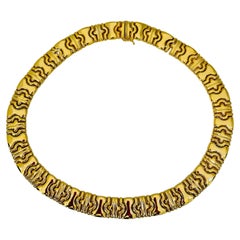 Vintage 14 Karat Yellow Gold Bvlgari Look Link Necklace