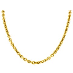 Vintage 14 Karat Yellow Gold Cable Chain Unisex Necklace