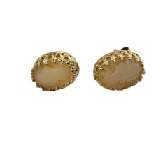 14 Karat Yellow Gold Cameo Earrings