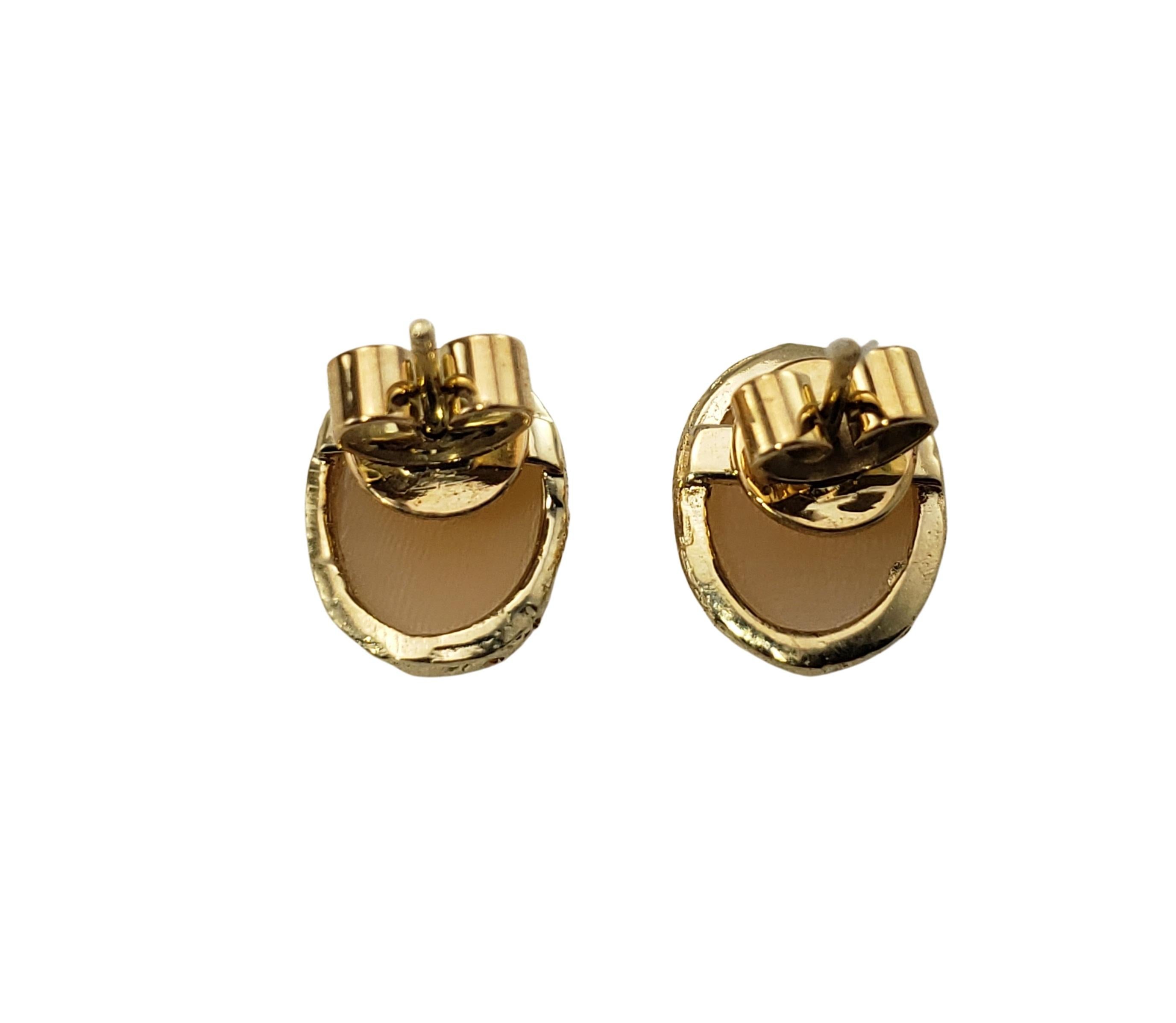 Women's 14 Karat Yellow Gold Cameo Earrings For Sale