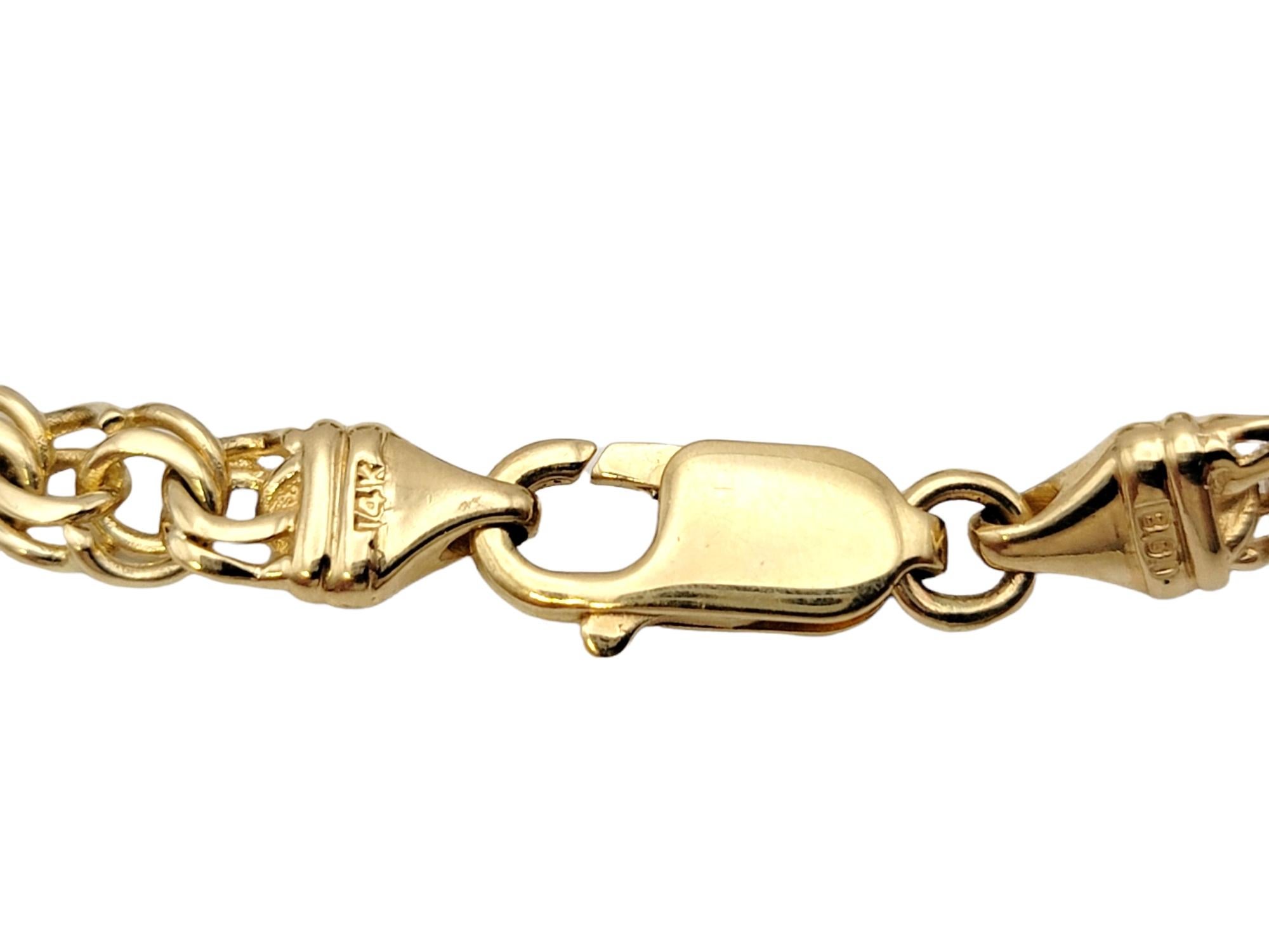 14 Karat Gelbgold Charm-Armband mit 7 bunten Emaille-Ei-Anhängern im Angebot 2