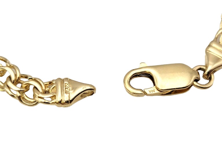 Vintage 14 Karat Yellow Gold Charm Bracelet with 7 Colorful Enamel Egg