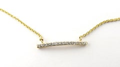 Vintage 14 Karat Yellow Gold Diamond Bar Necklace #16315