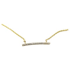 Collier vintage à barres de diamants en or jaune 14 carats n°16315