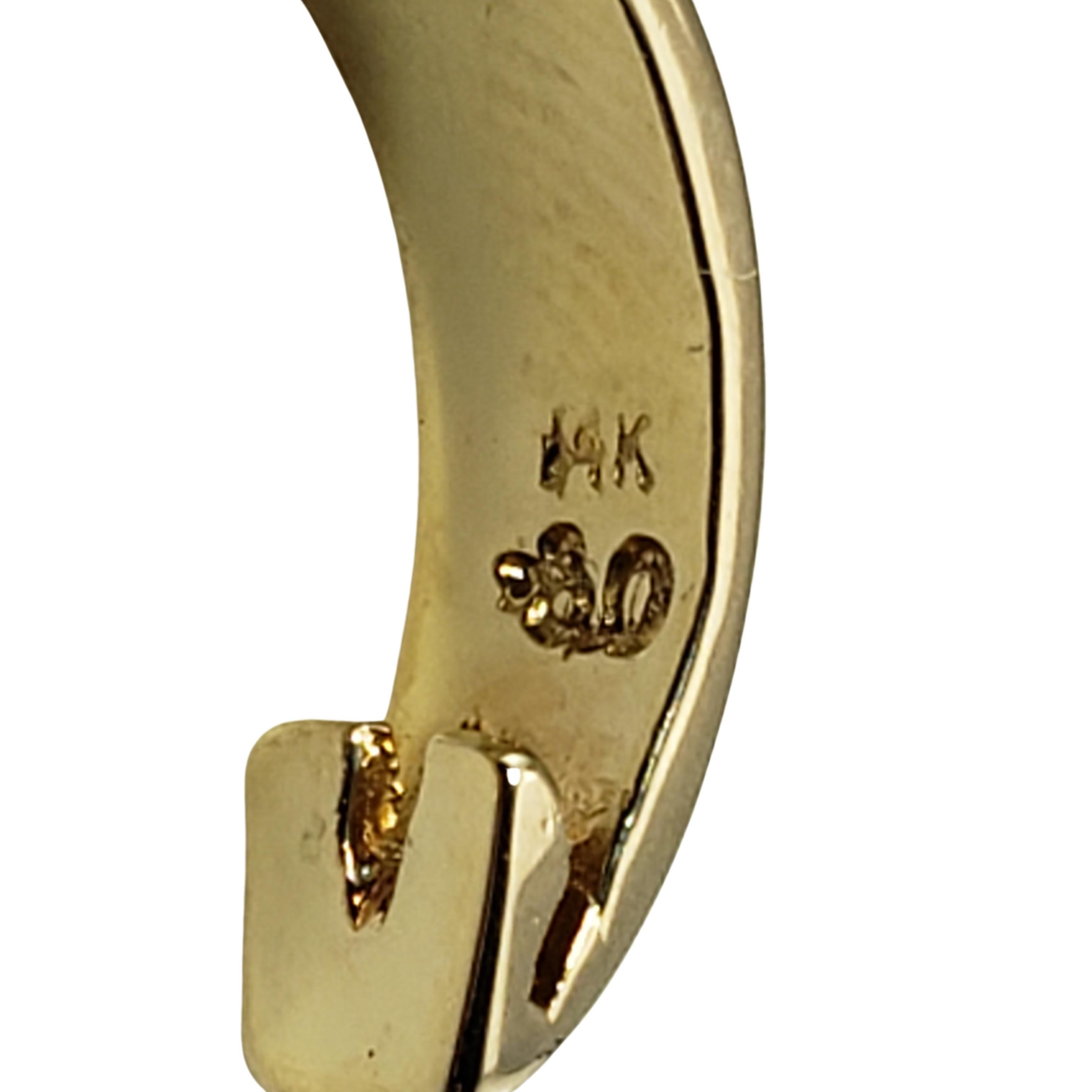 14 Karat Yellow Gold Diamond Hoop Earrings For Sale 3