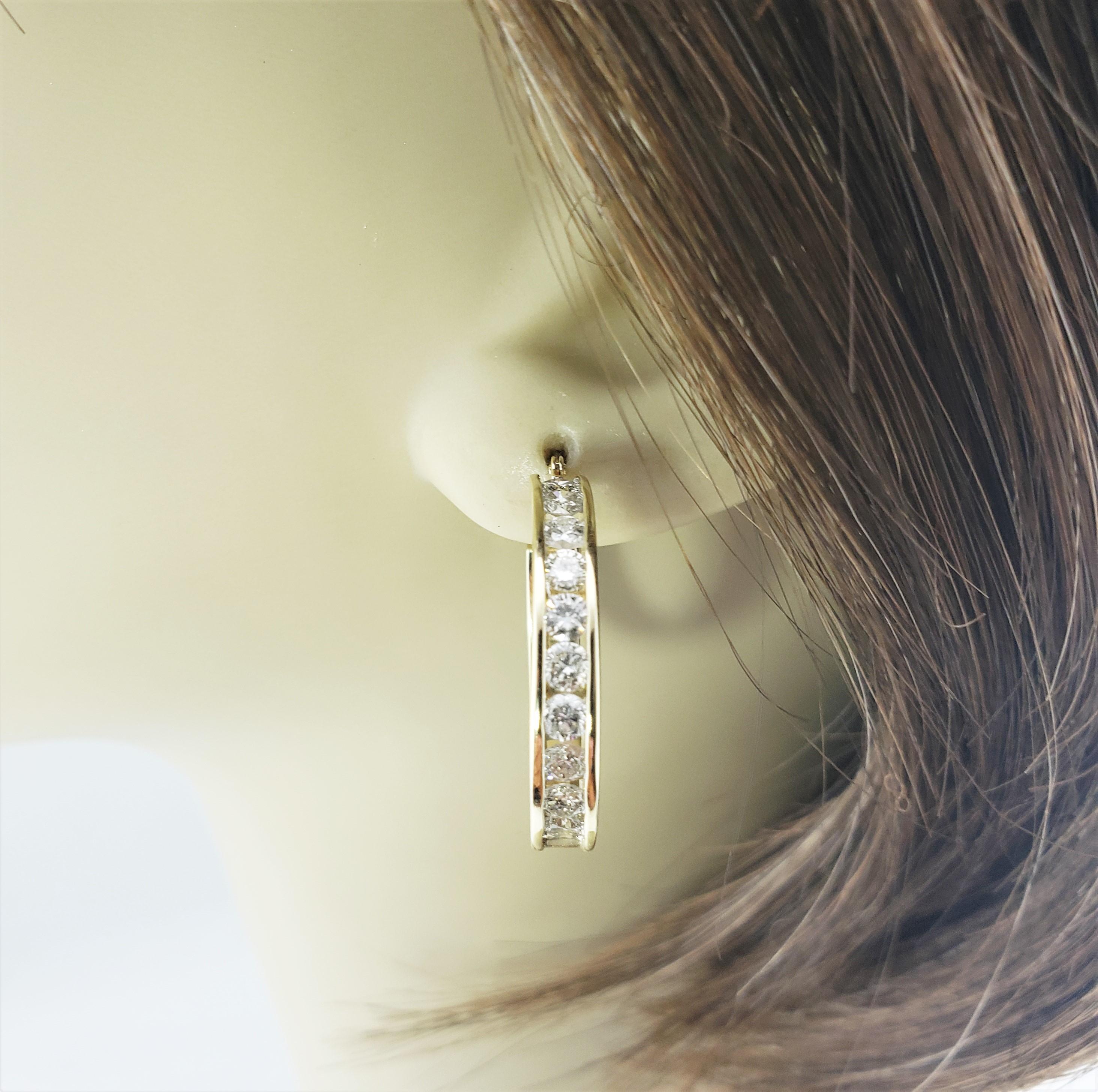 14 Karat Gelbgold Diamant-Creolen-Ohrringe 4