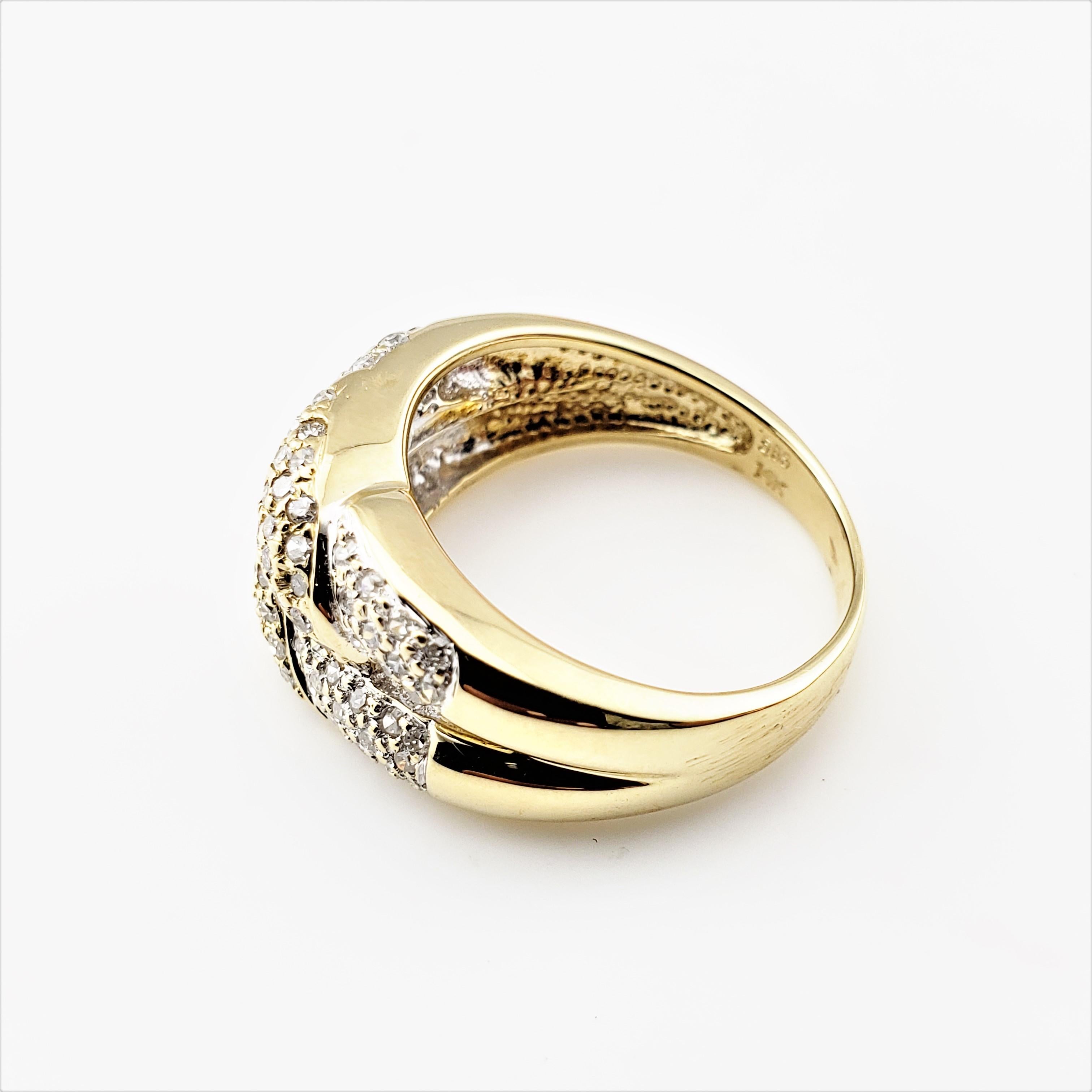 Bague vintage en or jaune 14 carats avec nœud de diamant Bon état - En vente à Washington Depot, CT