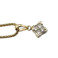 14 Karat Yellow Gold Diamond Pendant Necklace