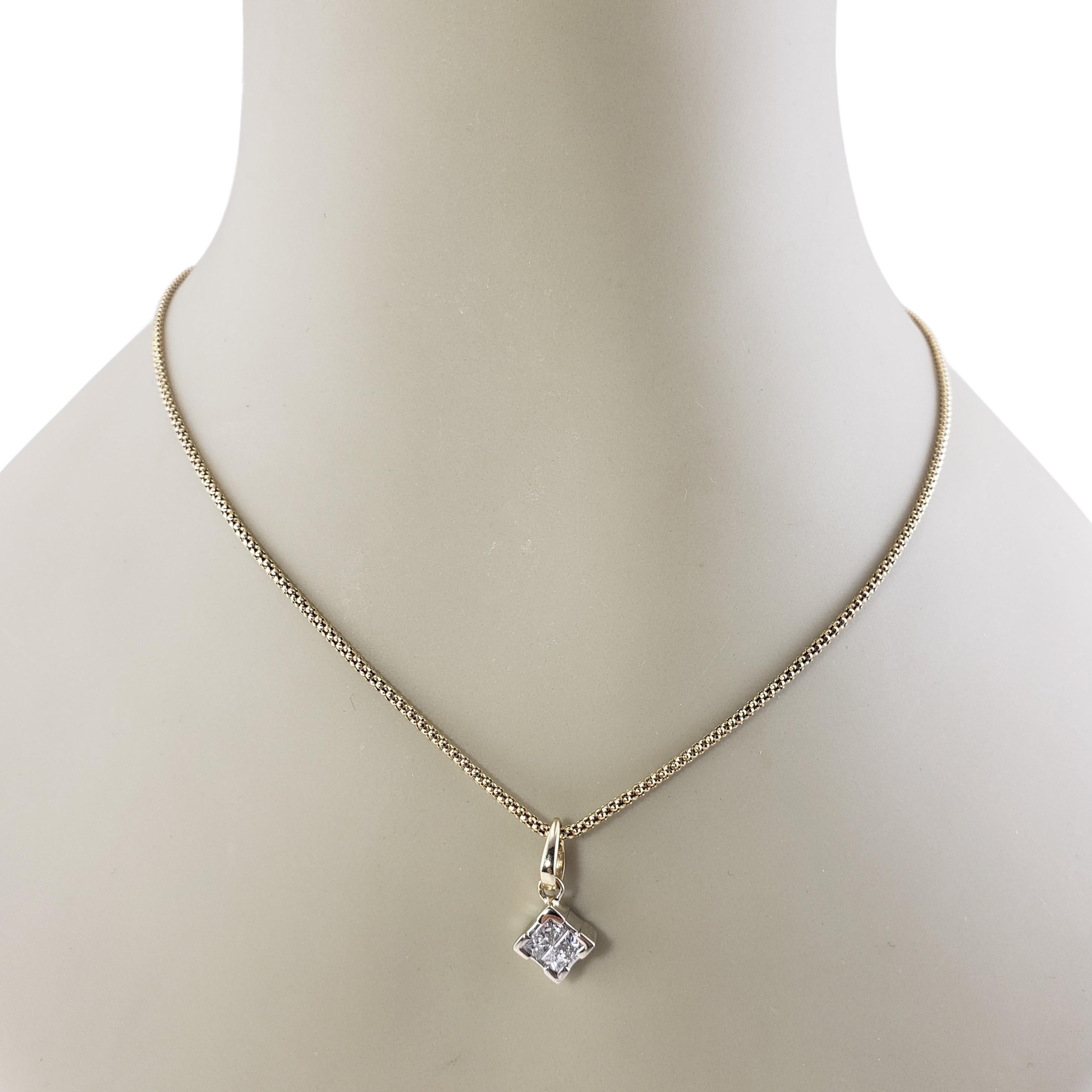 Women's 14 Karat Yellow Gold Diamond Pendant Necklace For Sale