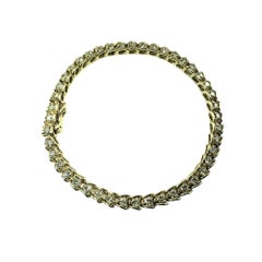 Vintage 14 Karat Yellow Gold Diamond Tennis Bracelet #15334