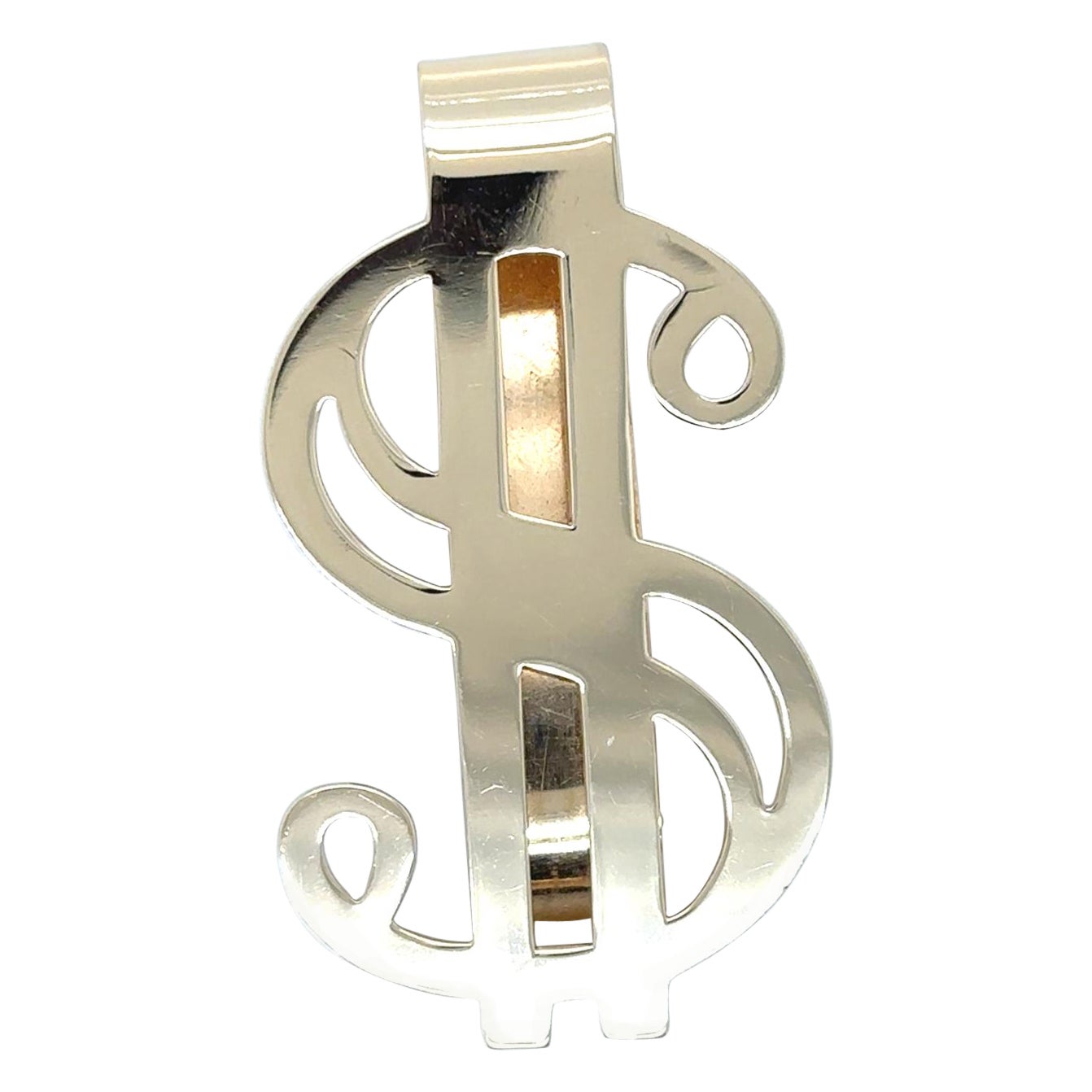 Vintage 14 Karat Gelbgold Dollar Zeichen Geldklammer, CIRCA 1980