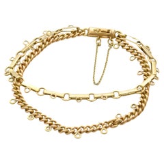 Bracciale con catena a doppio strato in oro giallo 14 carati