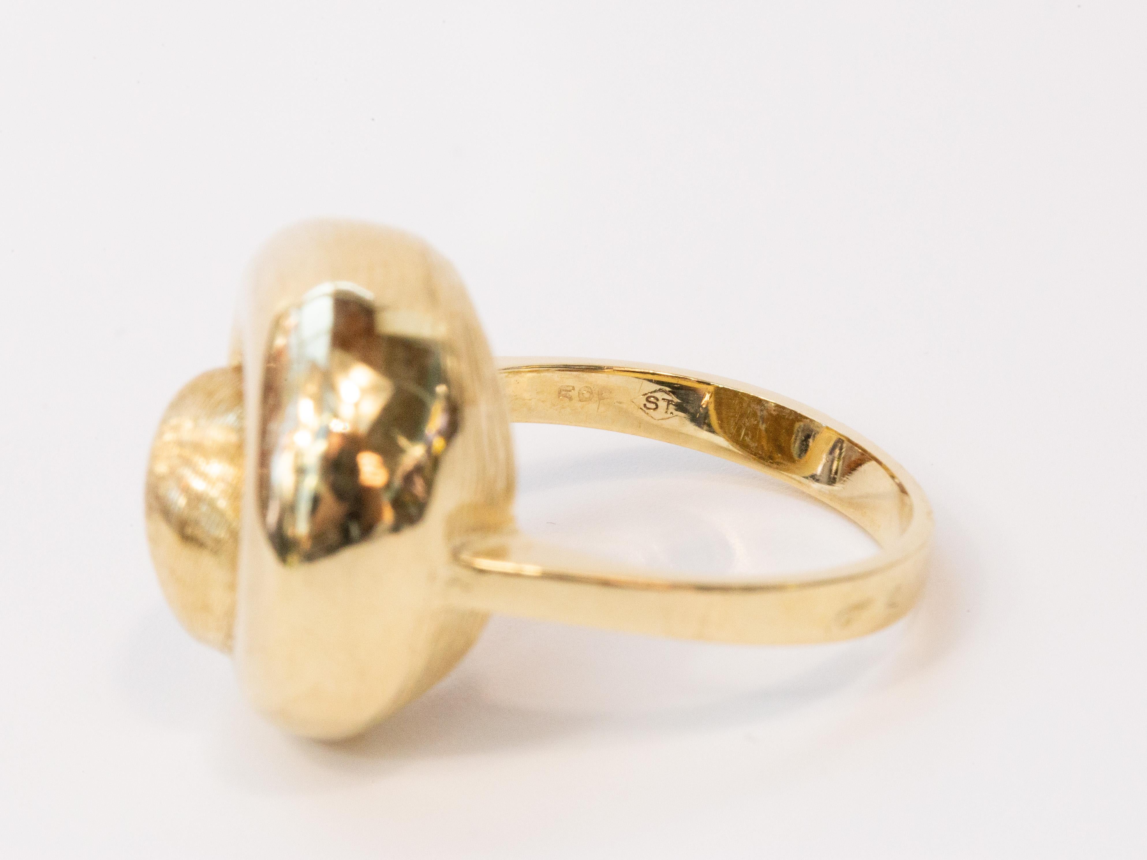 Vintage-Modering aus 14 Karat Gelbgold mit spiralförmiger Form im Angebot 2