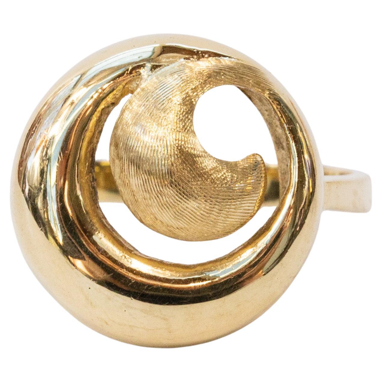 Vintage-Modering aus 14 Karat Gelbgold mit spiralförmiger Form
