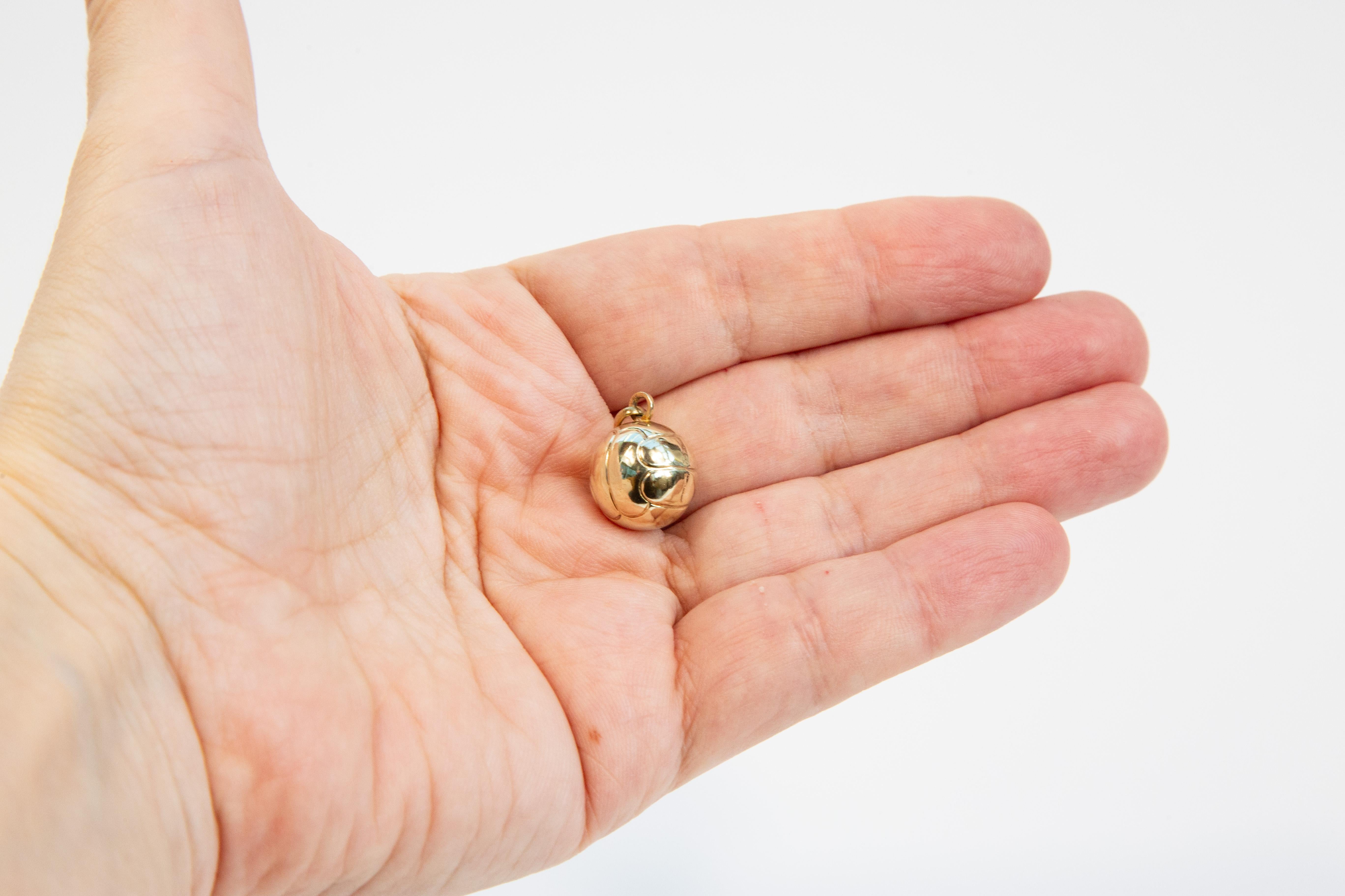 Vintage 14 Karat Yellow Gold Football Charm For Sale 1