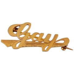 Vintage 14 Karat Yellow Gold "Gay" Brooch