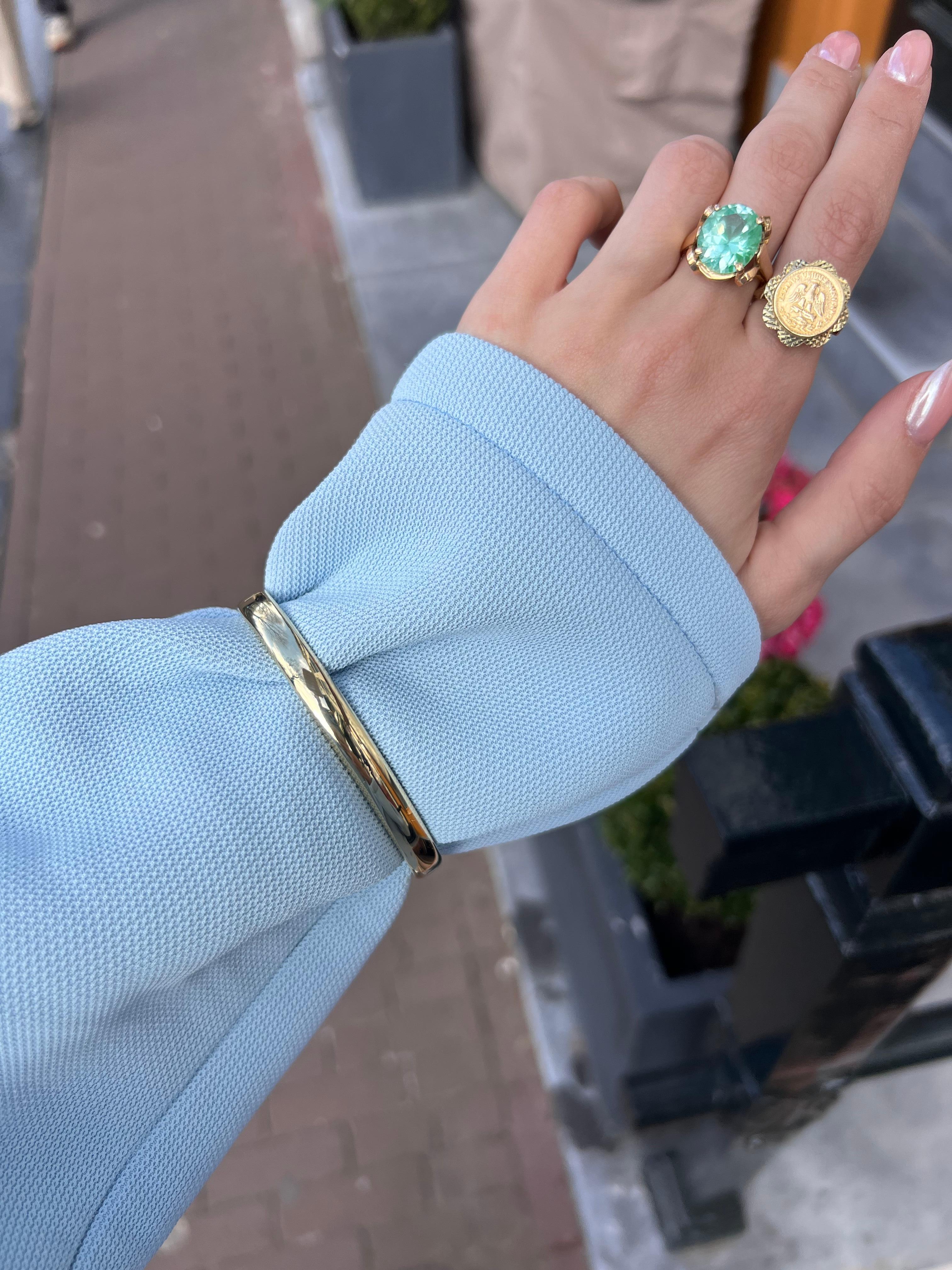 Bracciale d'epoca in oro giallo 14 carati, bracciale d'oro impilabile in vendita 1