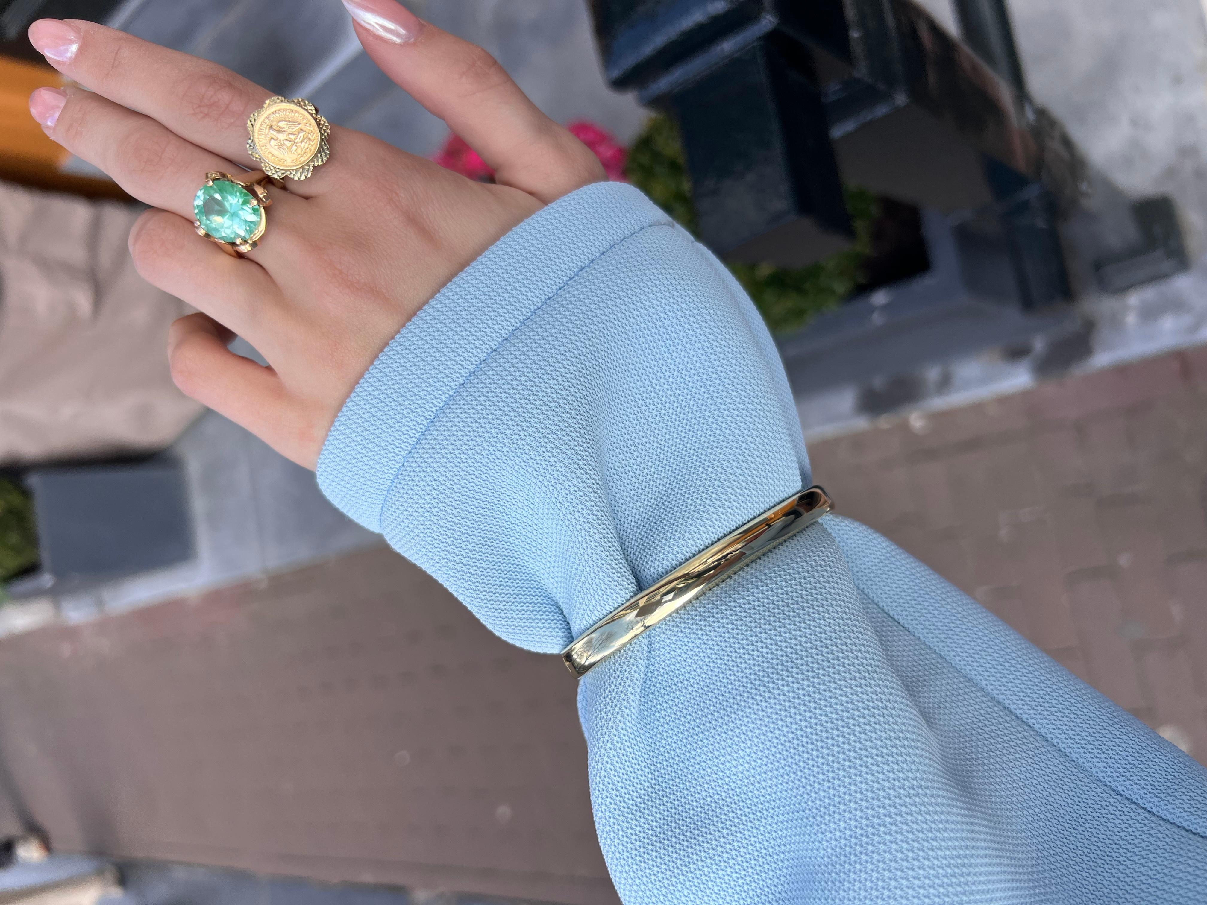 Bracciale d'epoca in oro giallo 14 carati, bracciale d'oro impilabile in vendita 2