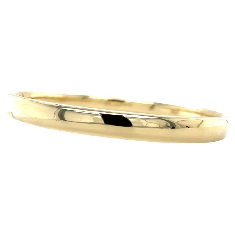 Vintage 14 Karat Yellow Gold Half-Round Bangle, Stackable Gold Bracelet