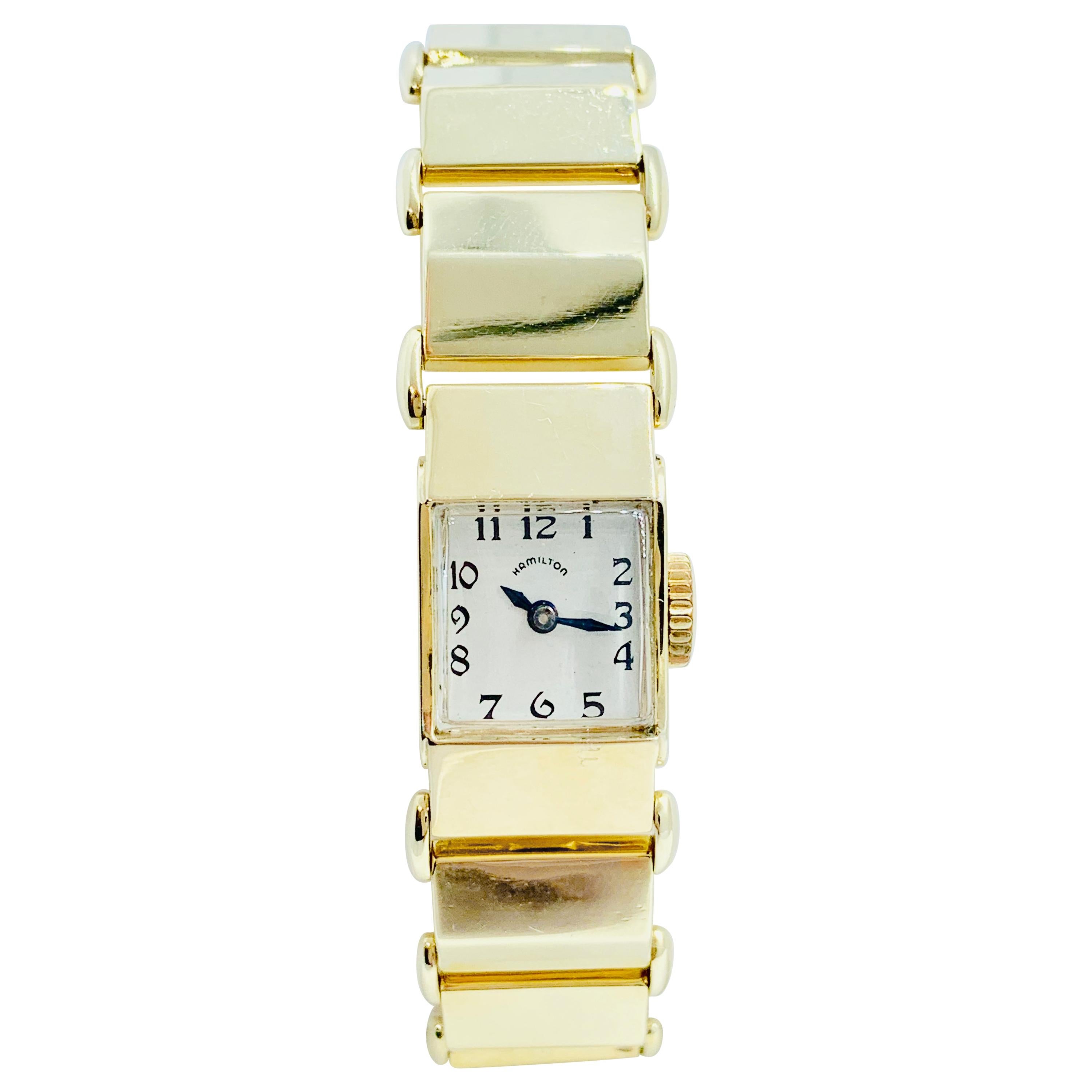 Vintage 14 Karat Yellow Gold Hamilton Manual Wind Ladies Watch