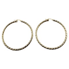 Vintage 14 Karat Yellow Gold Hoop Earrings #15349