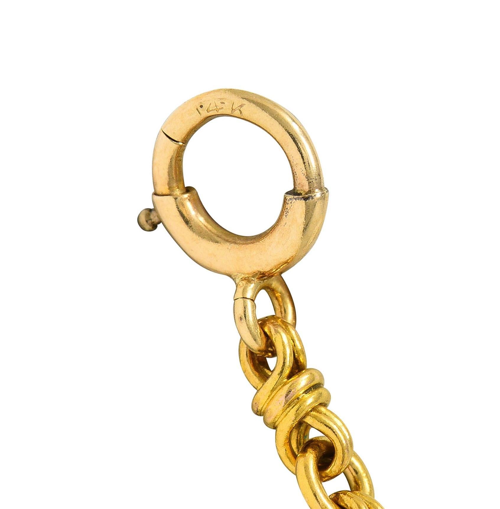 Chaîne collier vintage à maillons Infinity en or jaune 14 carats en vente 2