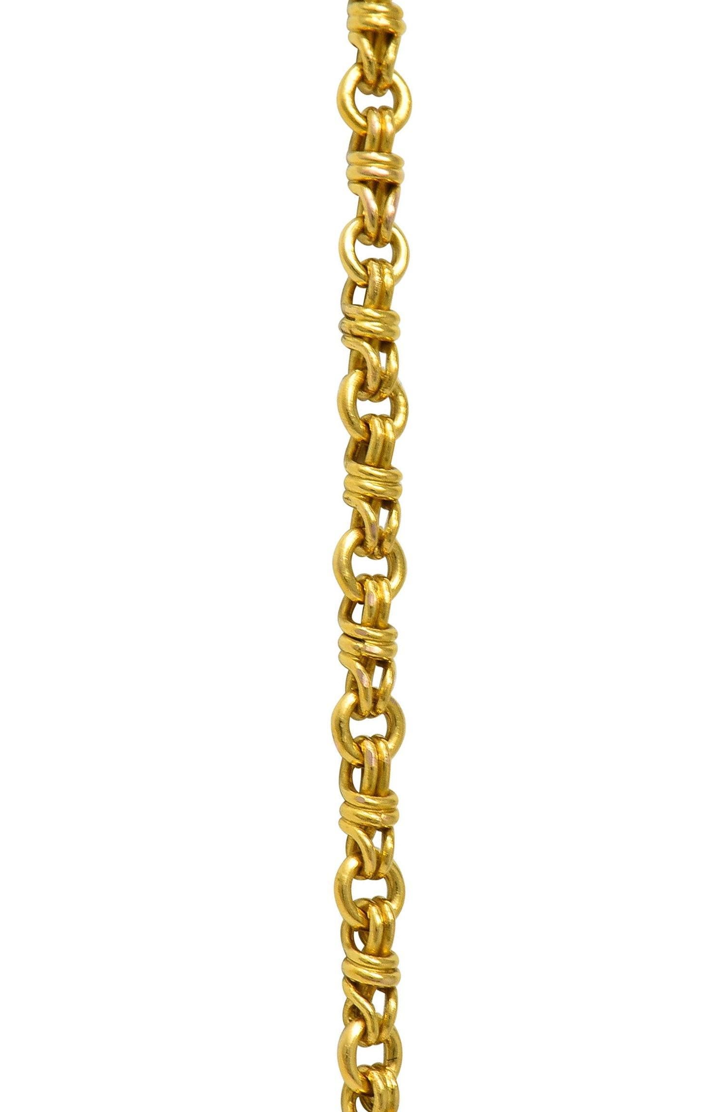 Chaîne collier vintage à maillons Infinity en or jaune 14 carats en vente 3