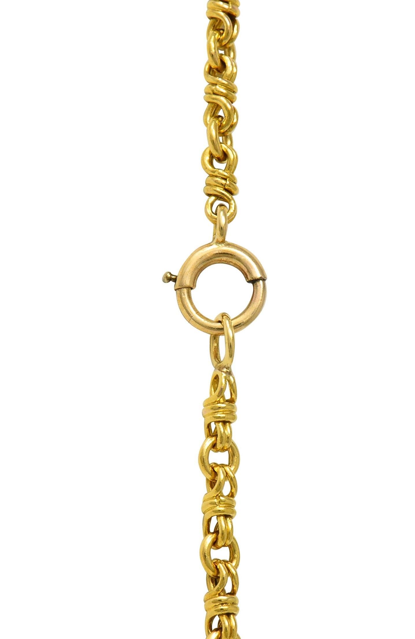 Chaîne collier vintage à maillons Infinity en or jaune 14 carats en vente 4