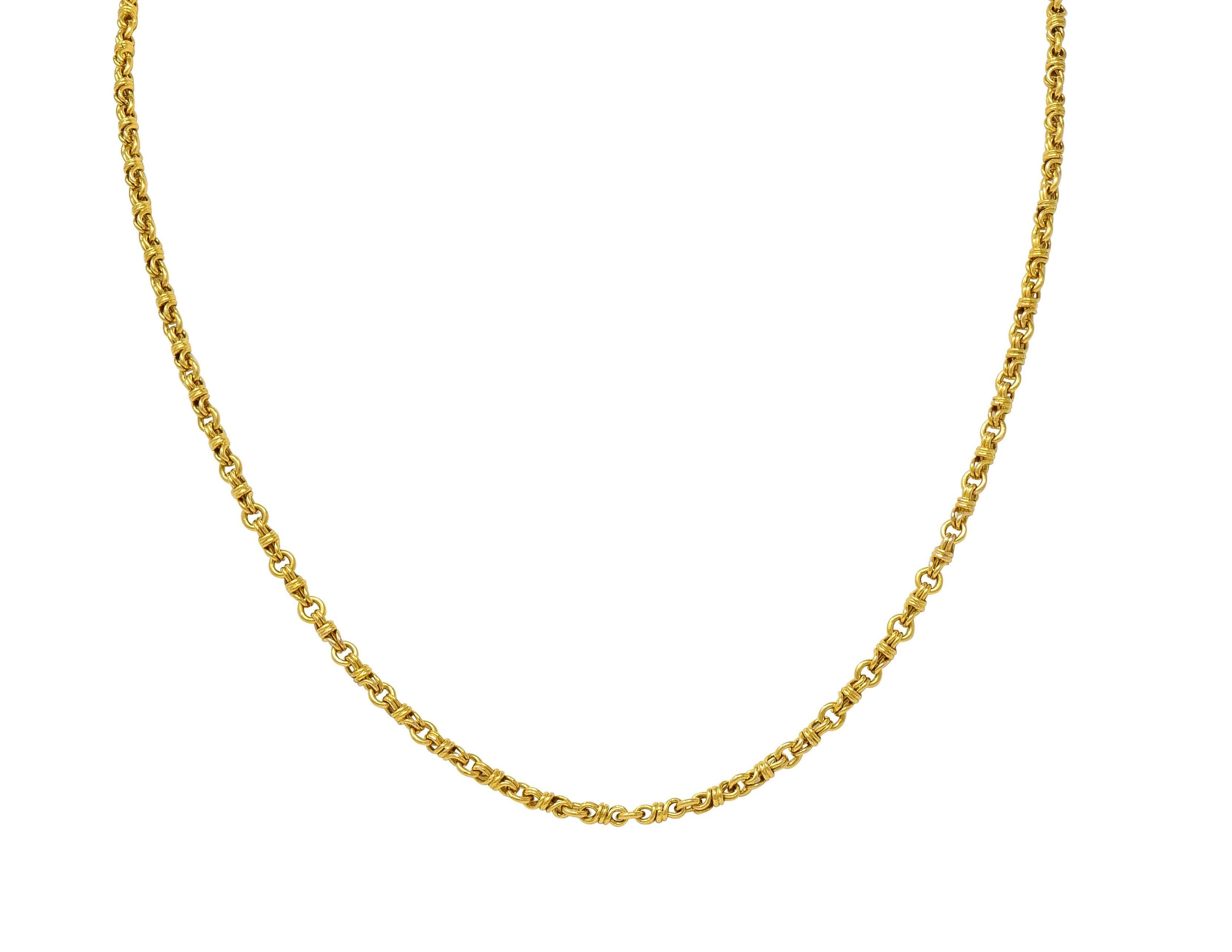 Chaîne collier vintage à maillons Infinity en or jaune 14 carats en vente 5
