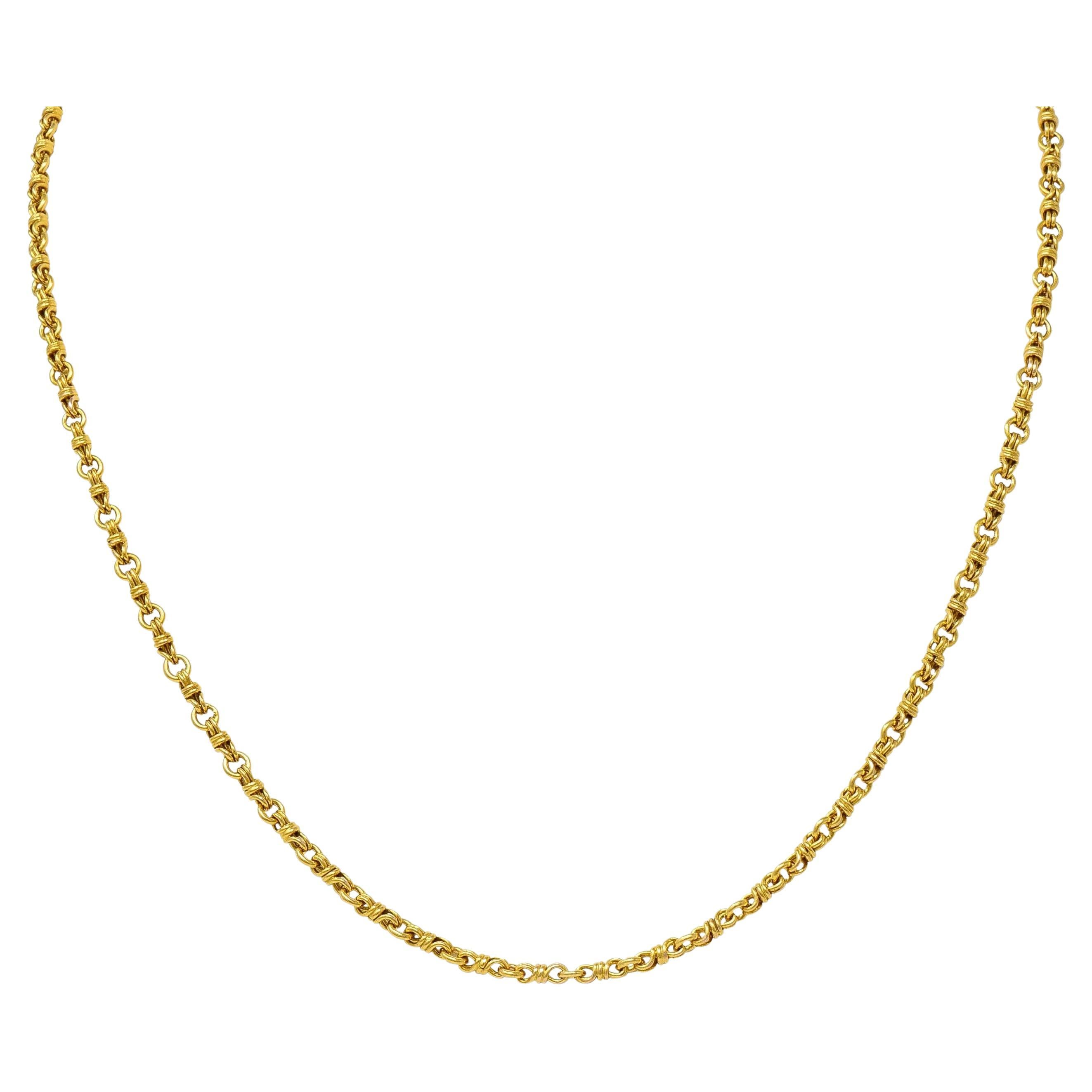 Vintage 14 Karat Yellow Gold Infinity Link Chain Necklace