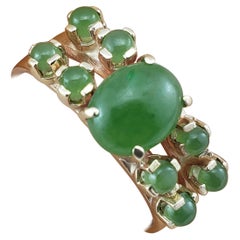 Vintage 14 Karat Yellow Gold Jade Ring