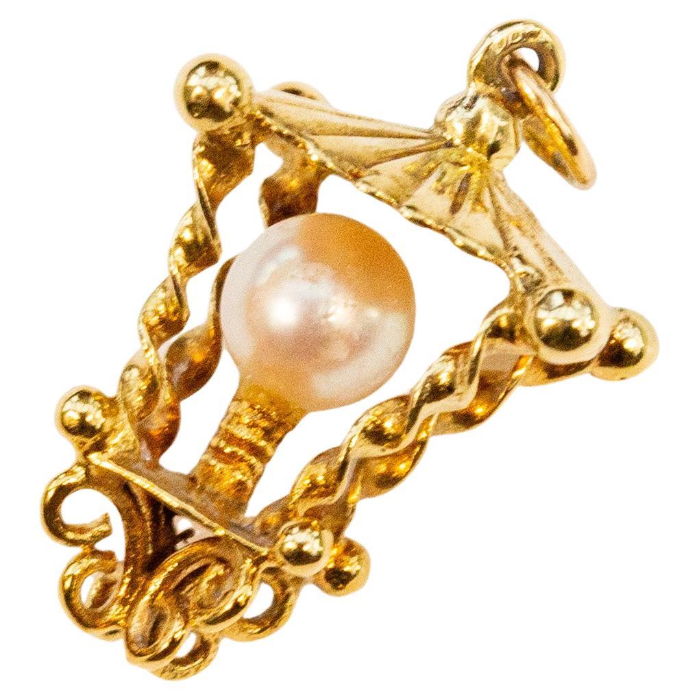 Vintage 14 Karat Yellow Gold Lantern Charm