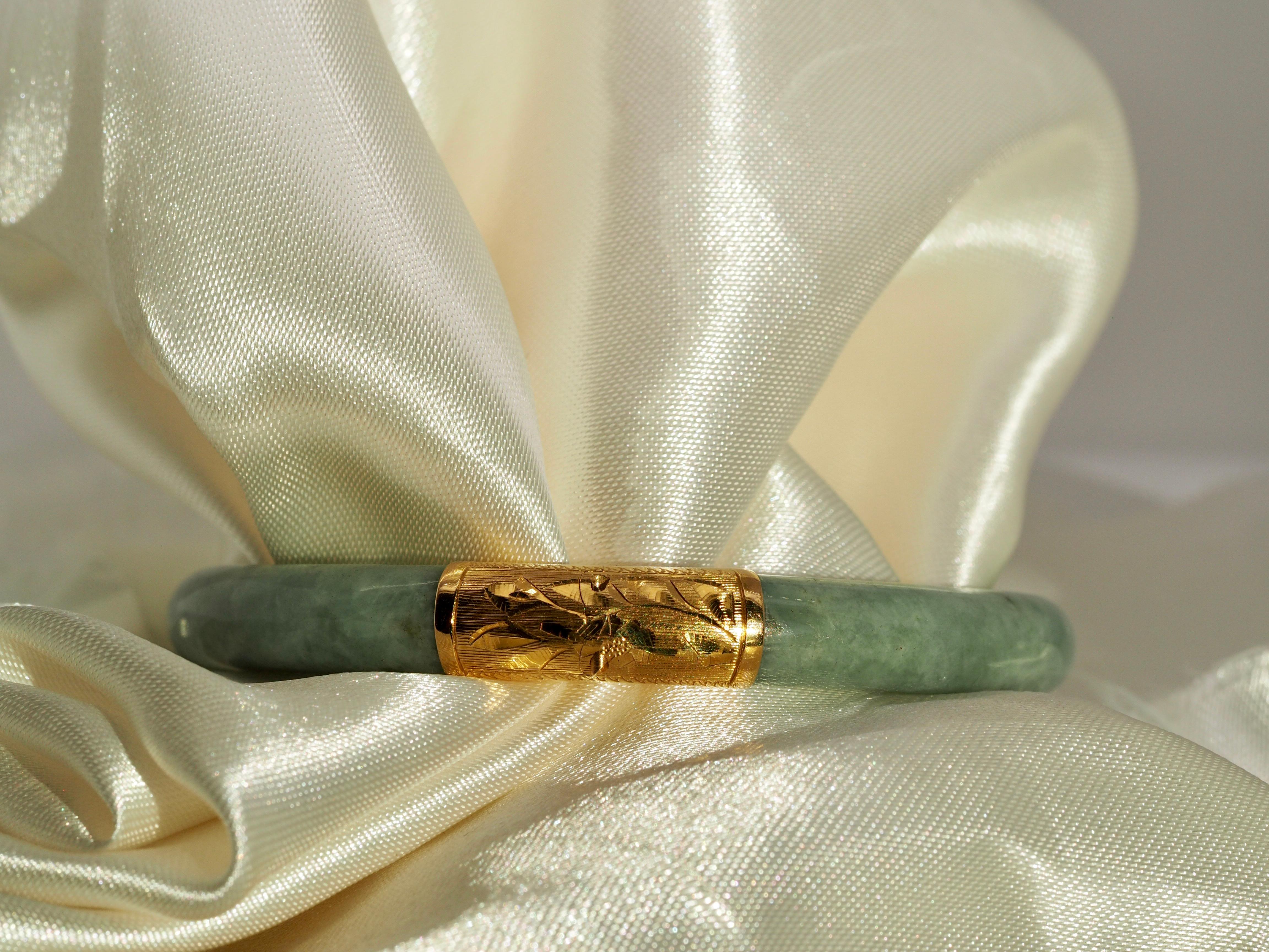 jade bangle with gold