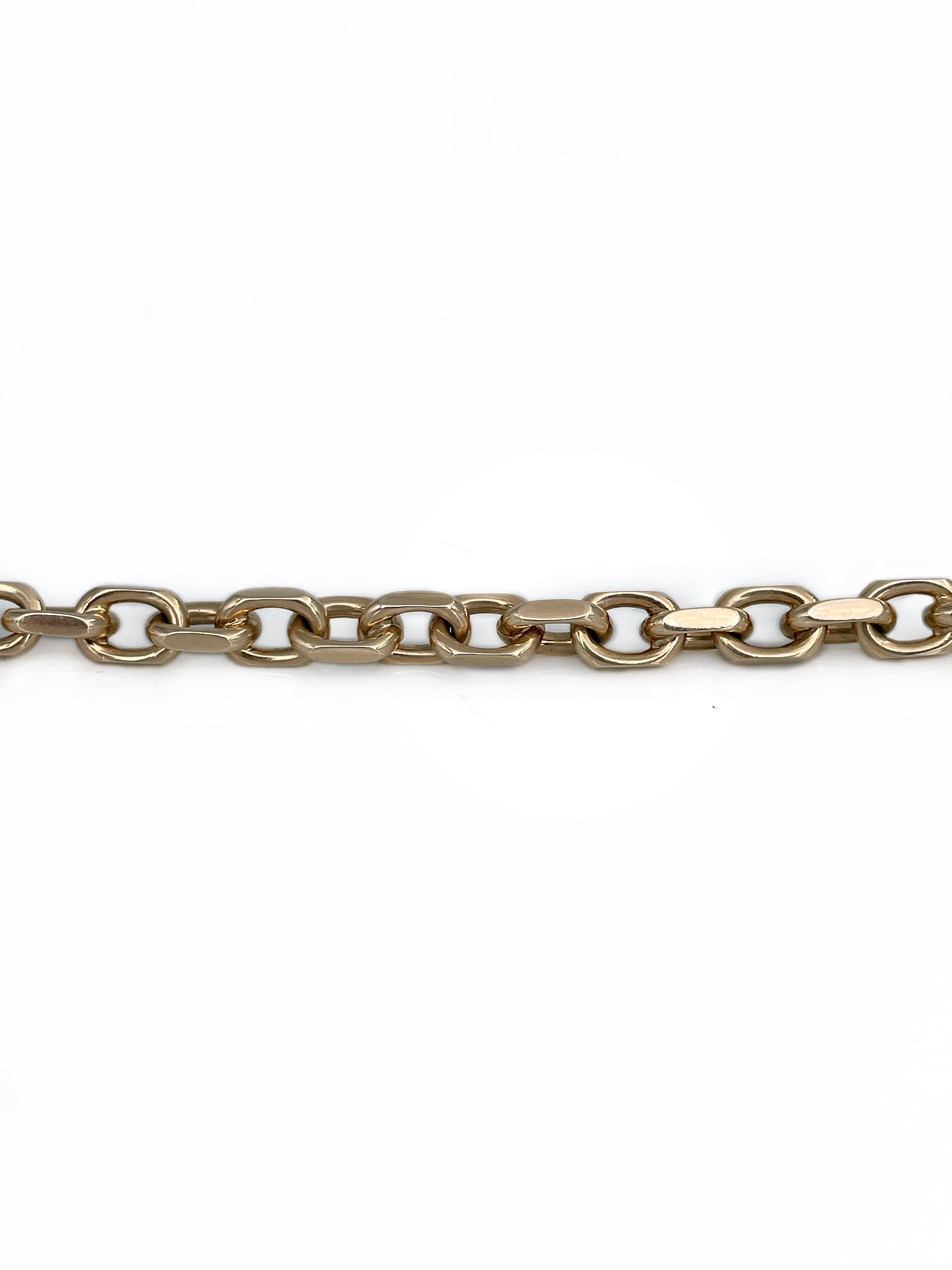 Vintage 14 Karat Yellow Gold Link Chain Bracelet In Good Condition In Vilnius, LT