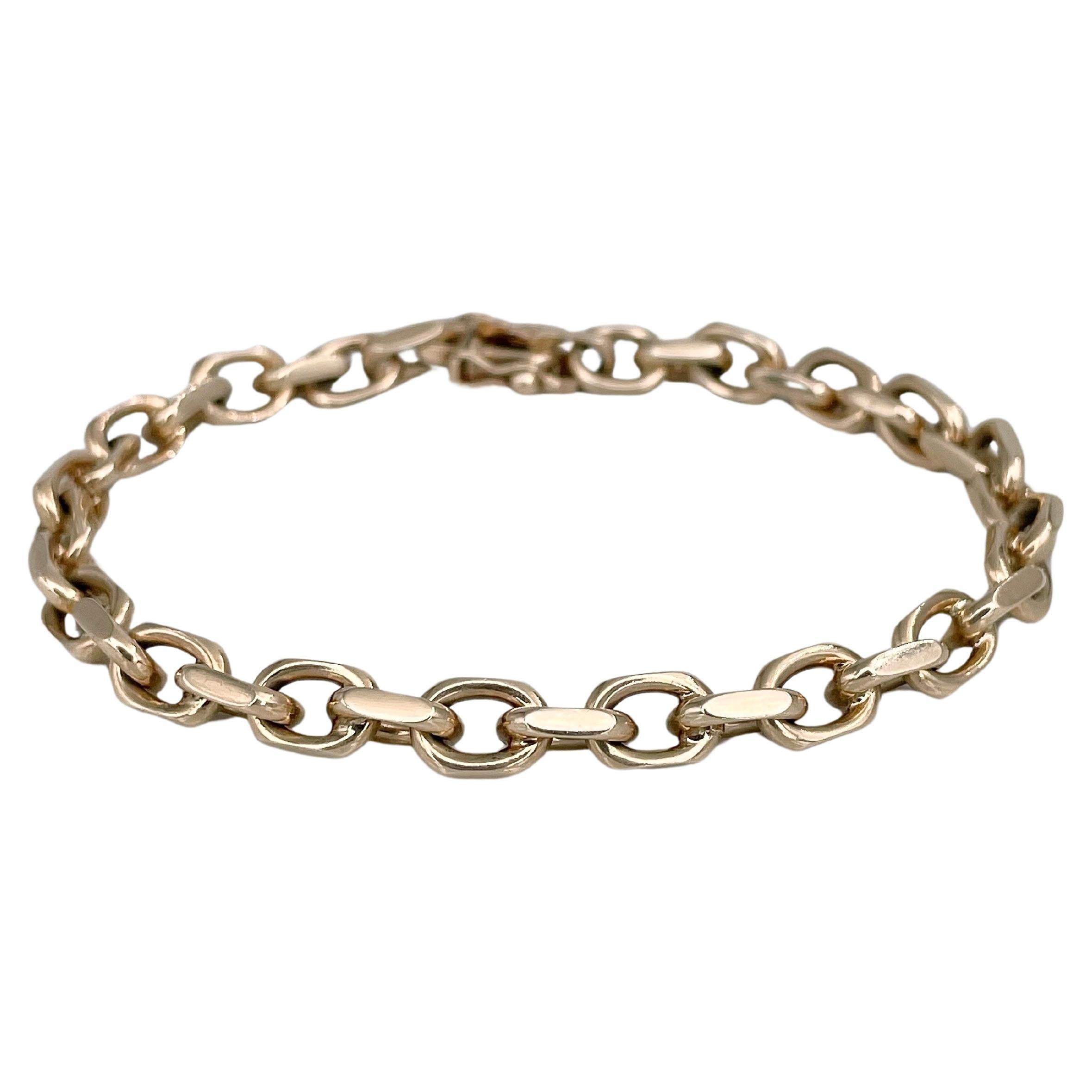 Vintage 14 Karat Yellow Gold Link Chain Bracelet