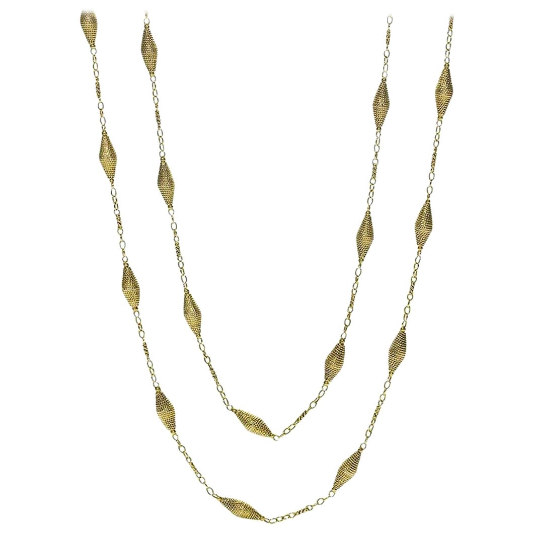 Vintage 14 Karat Yellow Gold Long Chain