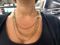 Vintage 14 Karat Yellow Gold Multi Strain Link Chain Necklace 63 Grams
