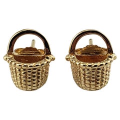 Vintage 14 Karat Yellow Gold Nantucket Basket Earrings