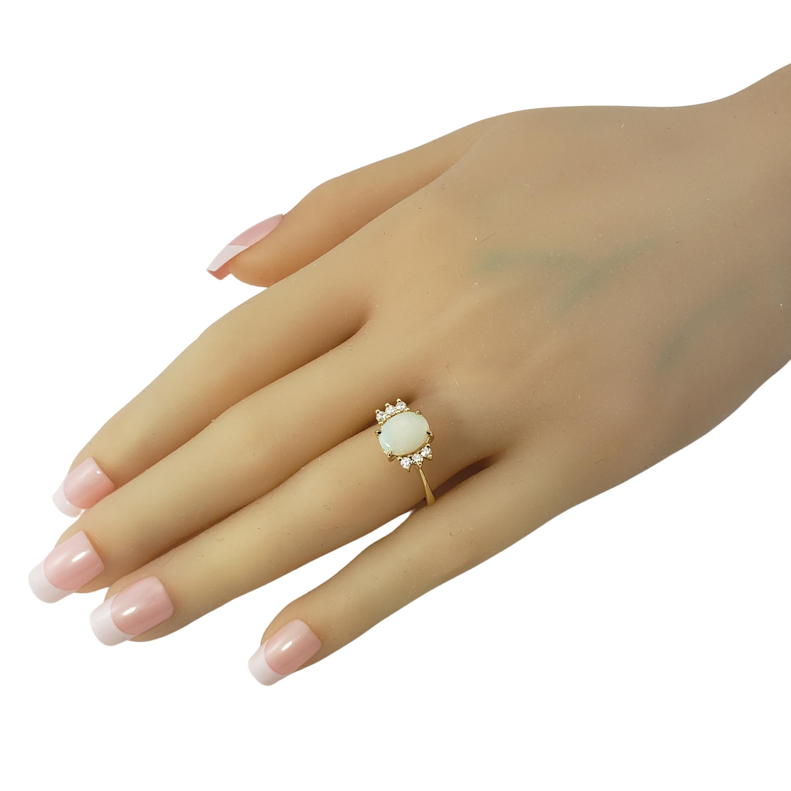 Women's 14 Karat Yellow Gold Opal and Diamond Ring 