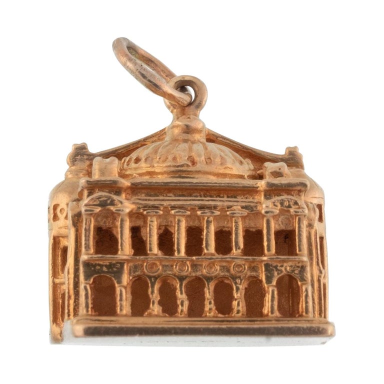 Vintage 14 Karat Yellow Gold Paris Opera House Charm at 1stDibs