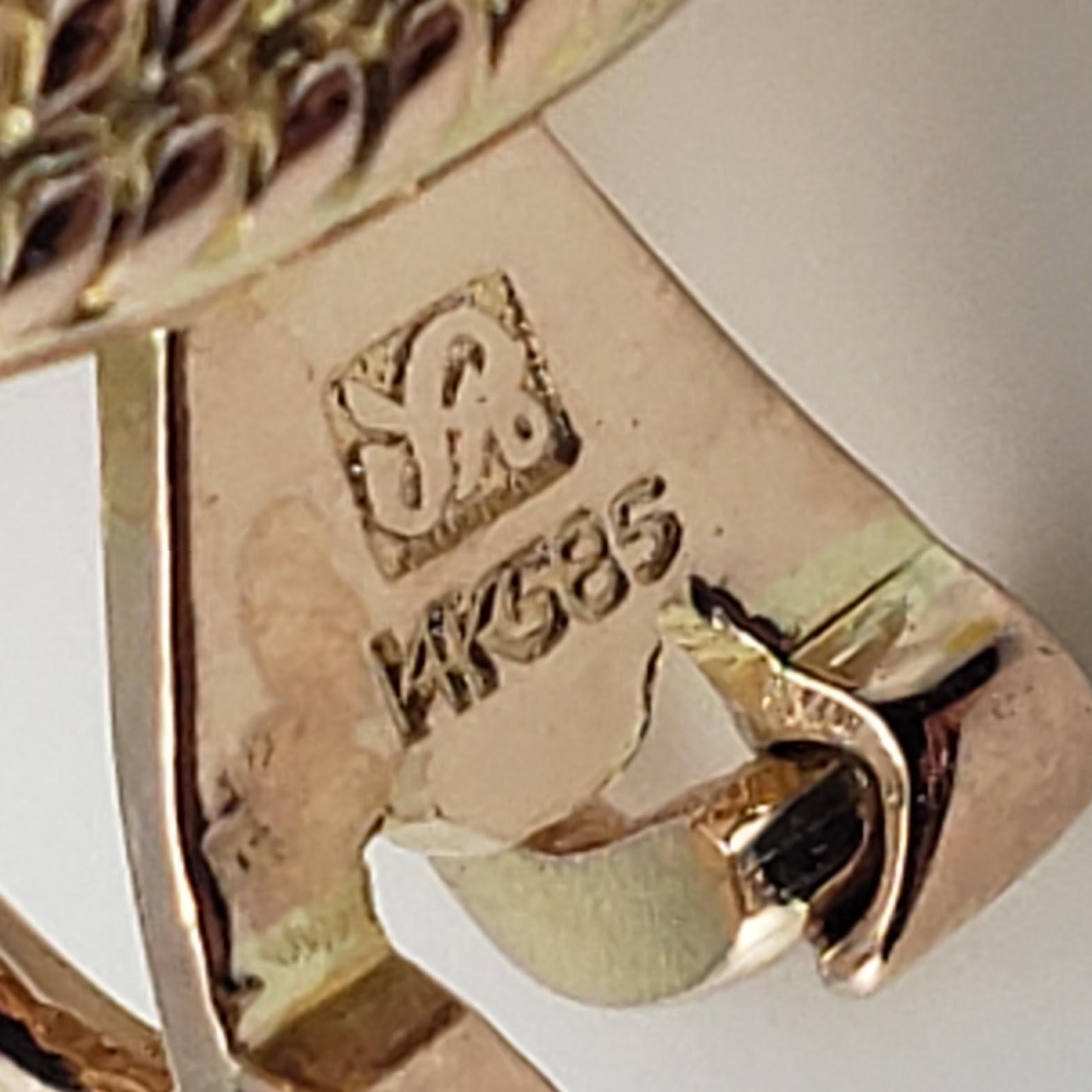 14 Karat Gelbgold Perlenohrringe 1