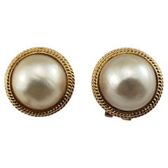 14 Karat Gelbgold Perlenohrringe